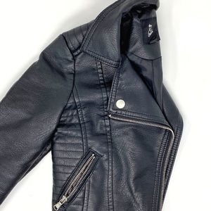 Girls’ faux leather moto jacket